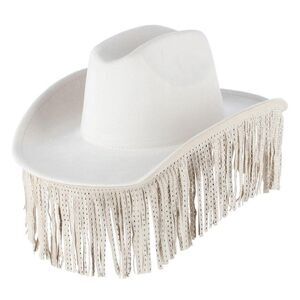 CTM Women's Studded Fringe Western Cowboy Hat